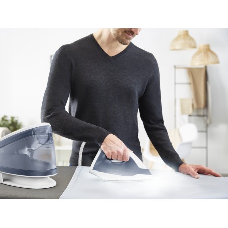 Tefal Express Optimal SV4110E0 Dampstrygejern 2400W Blå Hvid